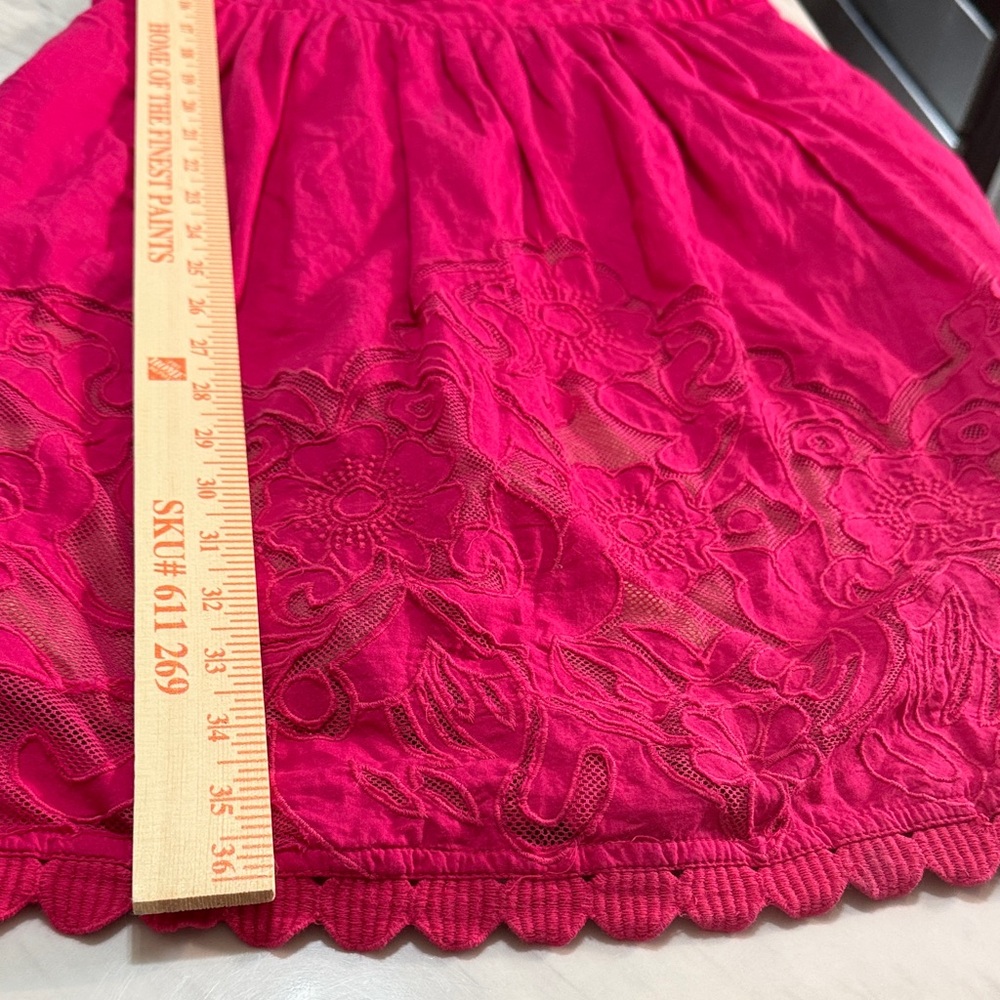 Anthropologie Moulinette Soeurs Fuchsia Lace Midi Dress - Picture 6 of 8